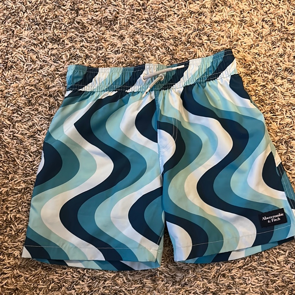 Abercrombie & Fitch Kids Blue Wave Swim Shorts size 7/8